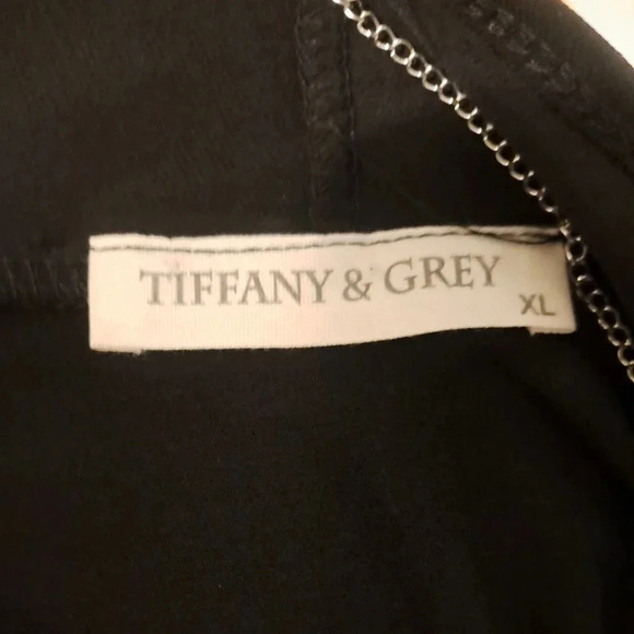 Tiffany & Grey Dress/Jacket 1 Piece Combo Black/White Large W/ Necklace Attached - Picture 6 of 7